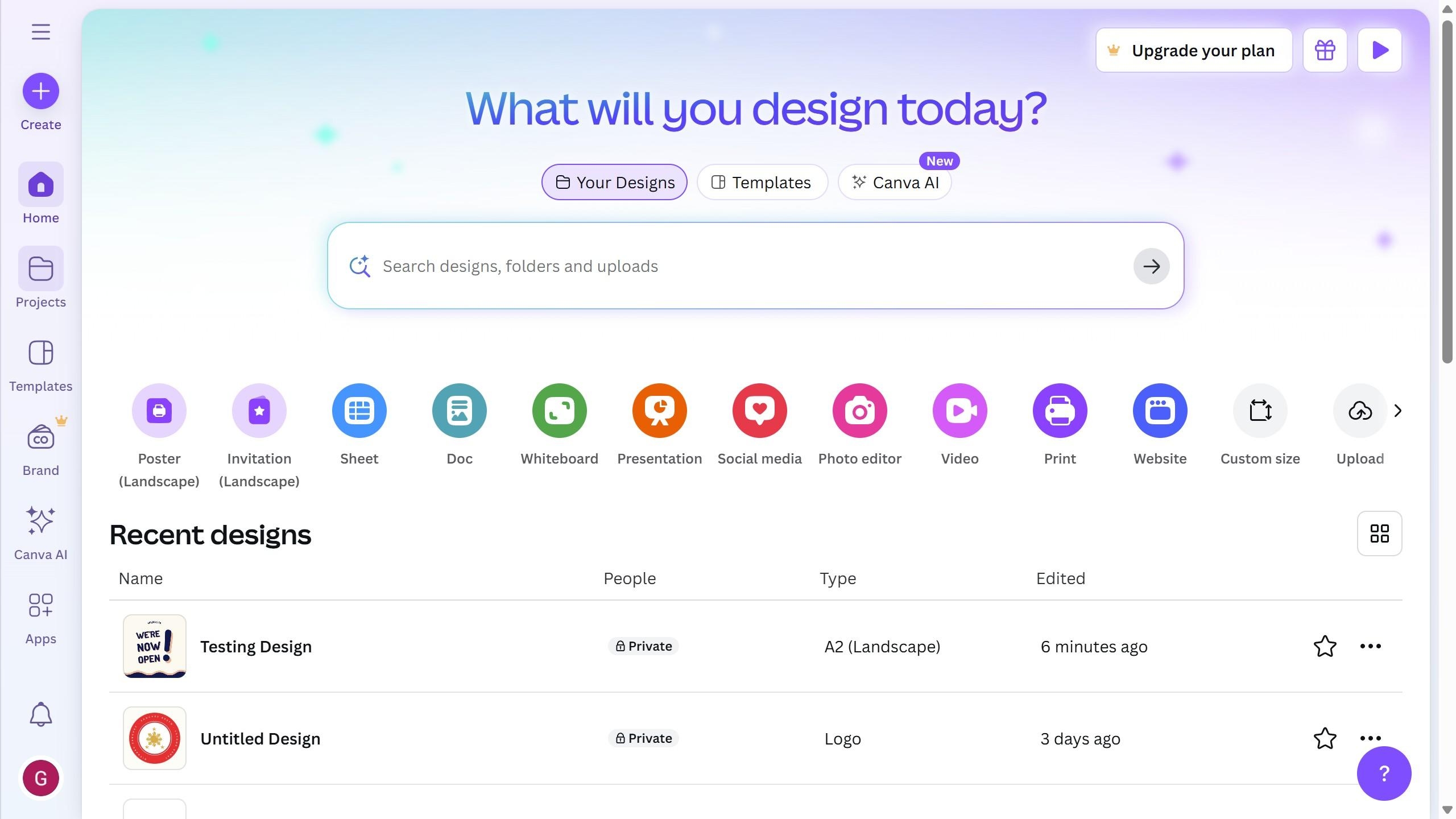 Canva Dashboard