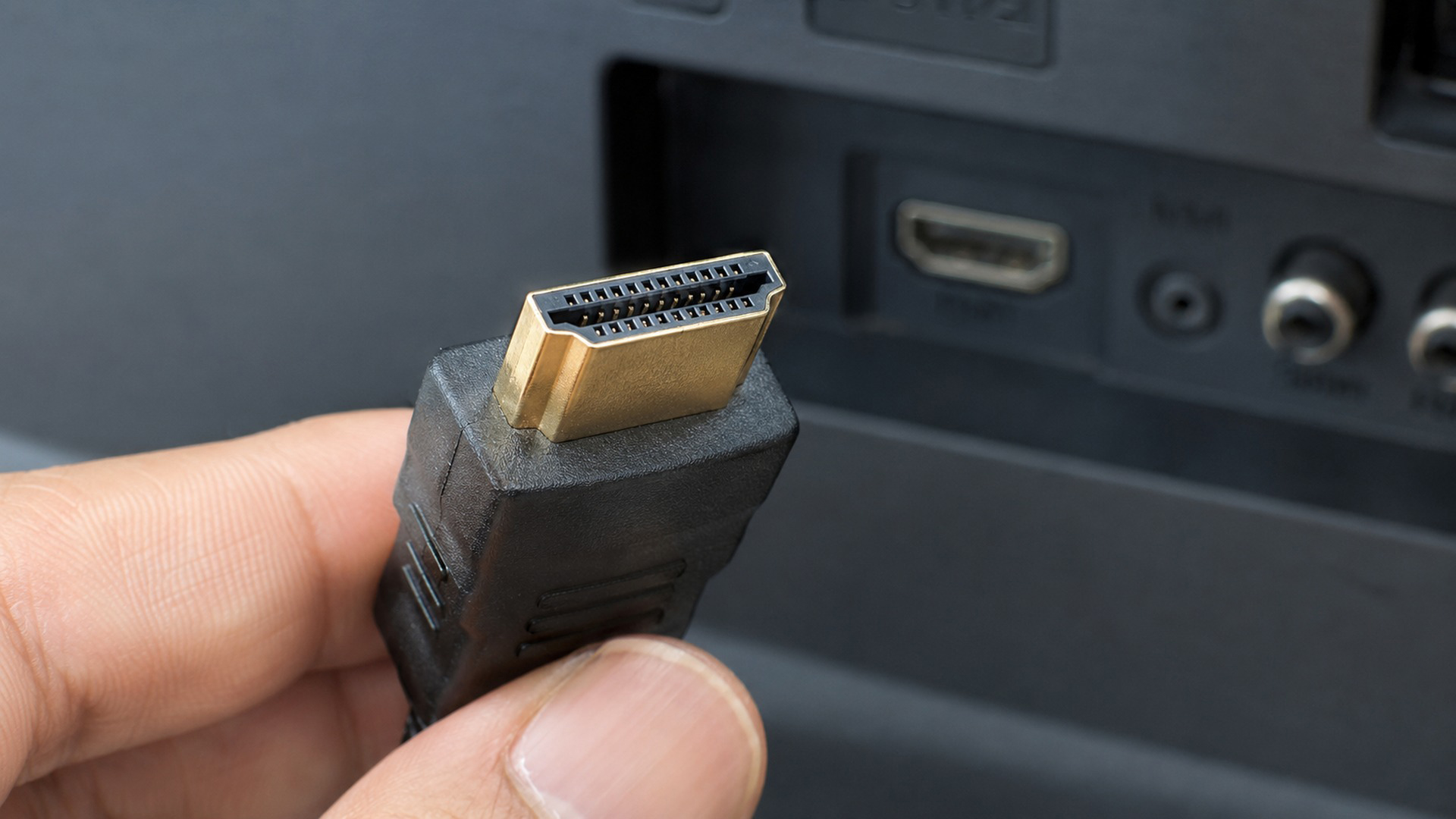 Close-up View of an HDMI Plug