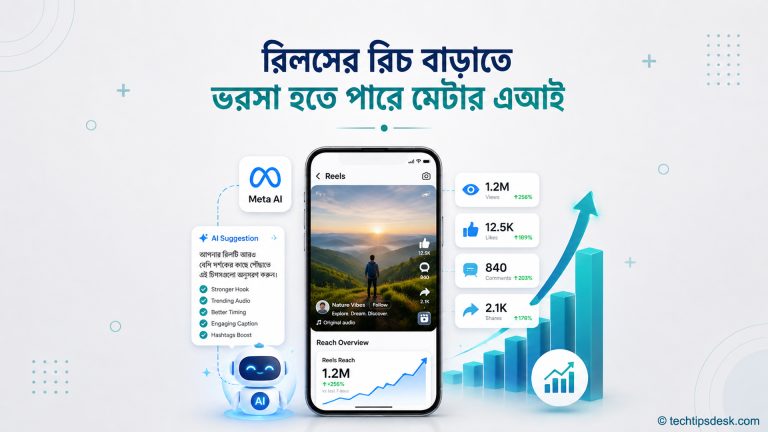 Facebook Reels-এর ফল বিশ্লেষণে Meta Creator Assistant-এর ধারণামূলক চিত্র